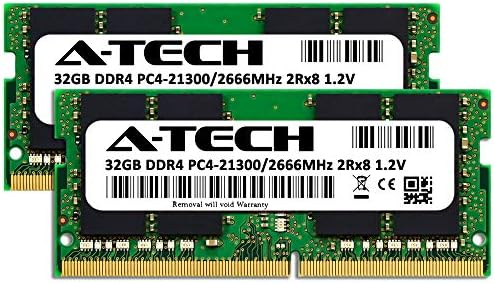 A-Tech 64GB ערכת RAM עבור MSI GF75 דק 8rd נייד | DDR4 2666MHz PC4-21300 SODIMM 2RX8 1.2V 260 פינים